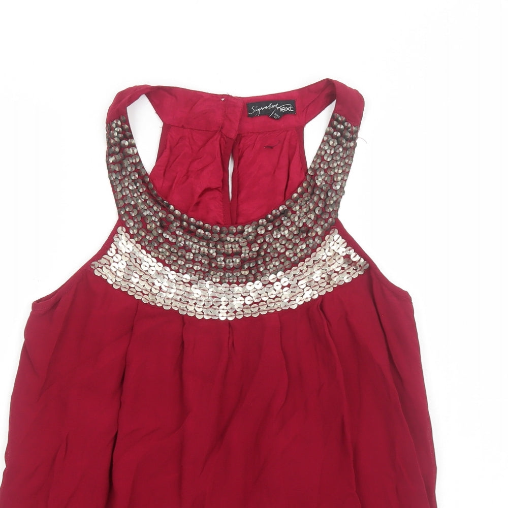 NEXT Womens Red Polyester Basic Tank Size 16 Scoop Neck