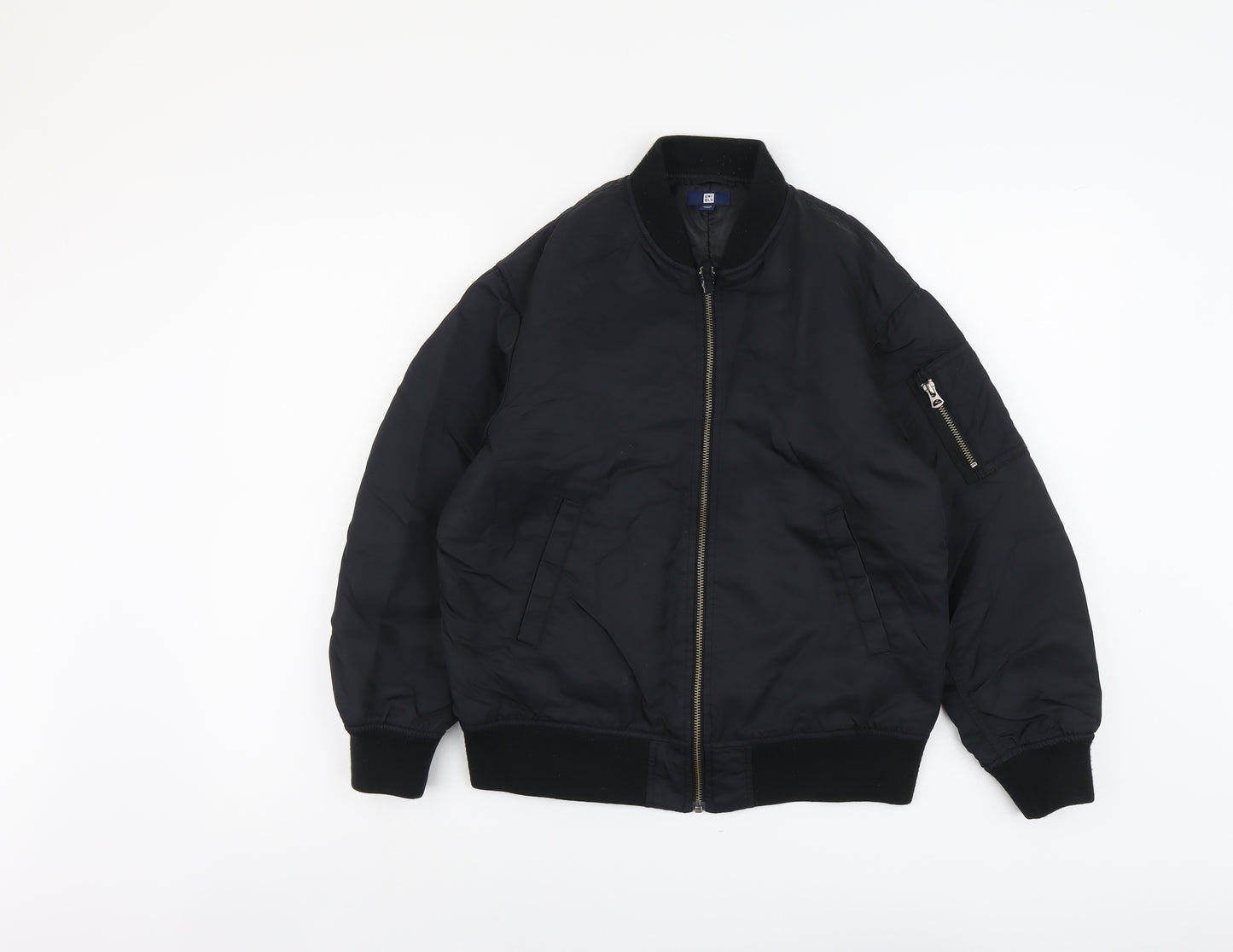 Uniqlo Boys Black Bomber Jacket Jacket Size 11-12 Years Zip