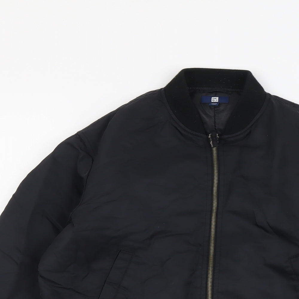 Uniqlo Boys Black Bomber Jacket Jacket Size 11-12 Years Zip