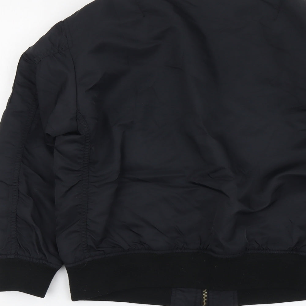 Uniqlo Boys Black Bomber Jacket Jacket Size 11-12 Years Zip