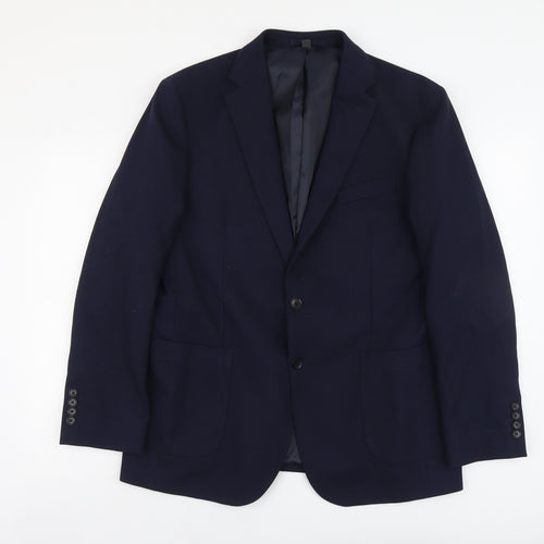 Marks and Spencer Mens Blue Polyamide Jacket Suit Jacket Size L Regular