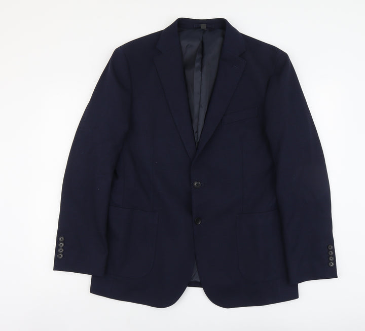 Marks and Spencer Mens Blue Polyamide Jacket Suit Jacket Size L Regular