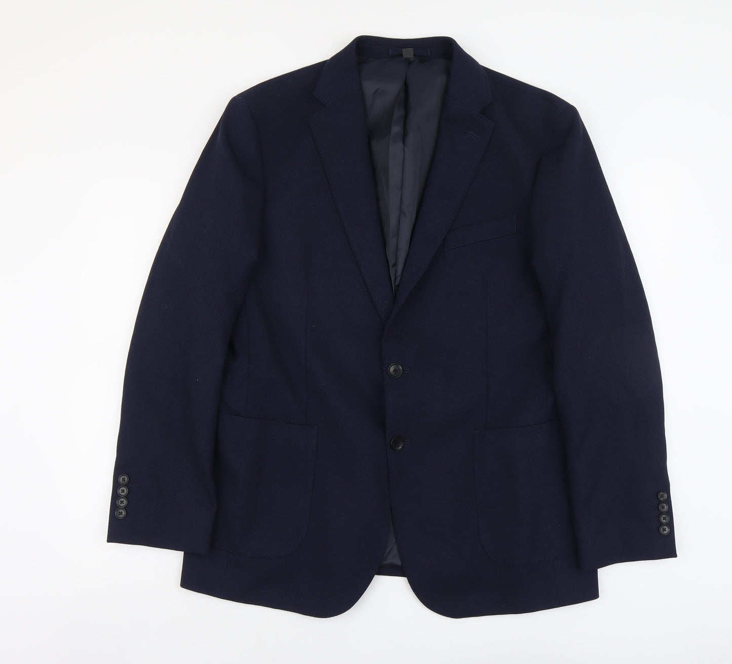 Marks and Spencer Mens Blue Polyamide Jacket Suit Jacket Size L Regular