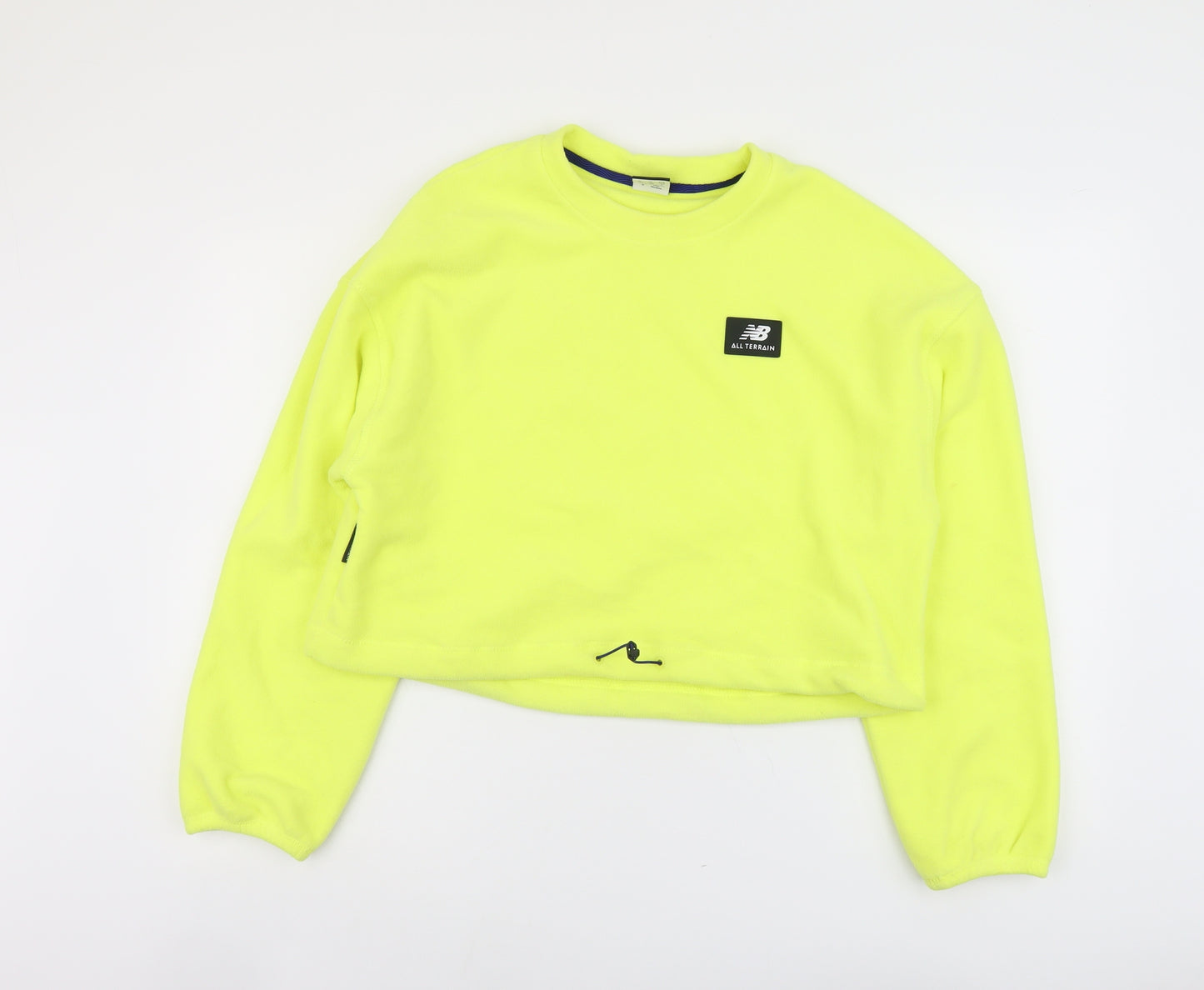 New Balance Womens Yellow Polyester Pullover Sweatshirt Size S Pullover