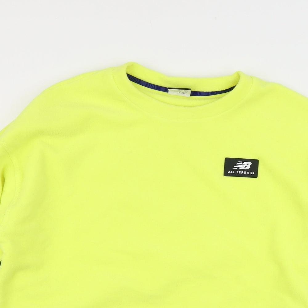 New Balance Womens Yellow Polyester Pullover Sweatshirt Size S Pullover