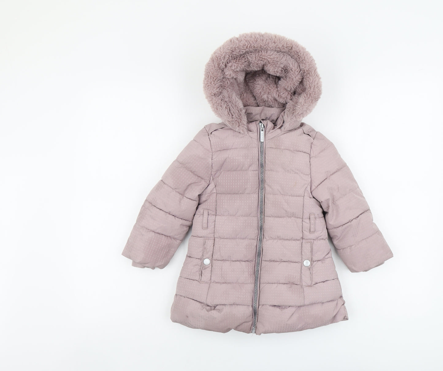 Maine Girls Purple Quilted Coat Size 2-3 Years Zip