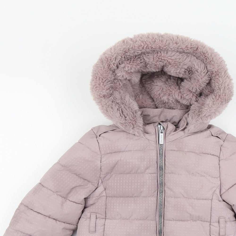 Maine Girls Purple Quilted Coat Size 2-3 Years Zip