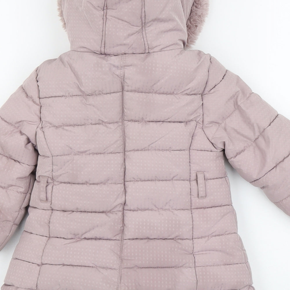 Maine Girls Purple Quilted Coat Size 2-3 Years Zip