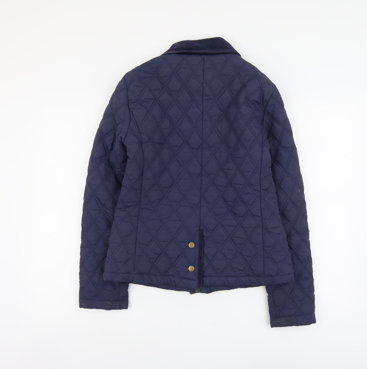 Dickins & Jones Womens Blue Quilted Jacket Size 12 Button