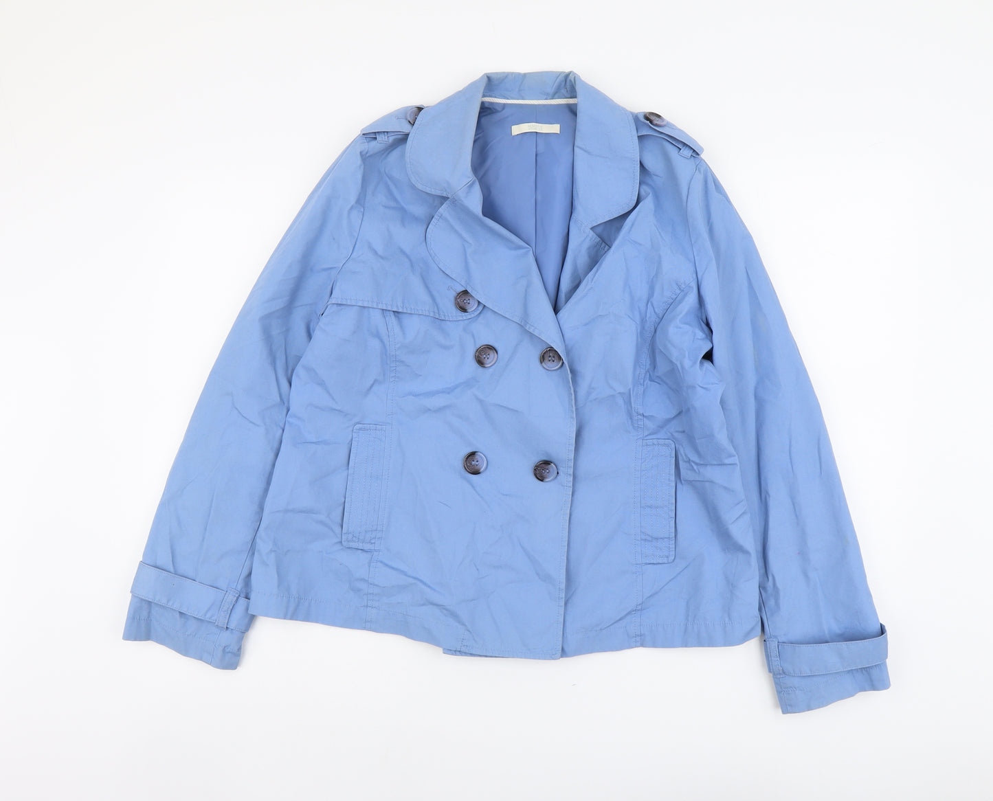 Marks and Spencer Womens Blue Jacket Size 16 Button