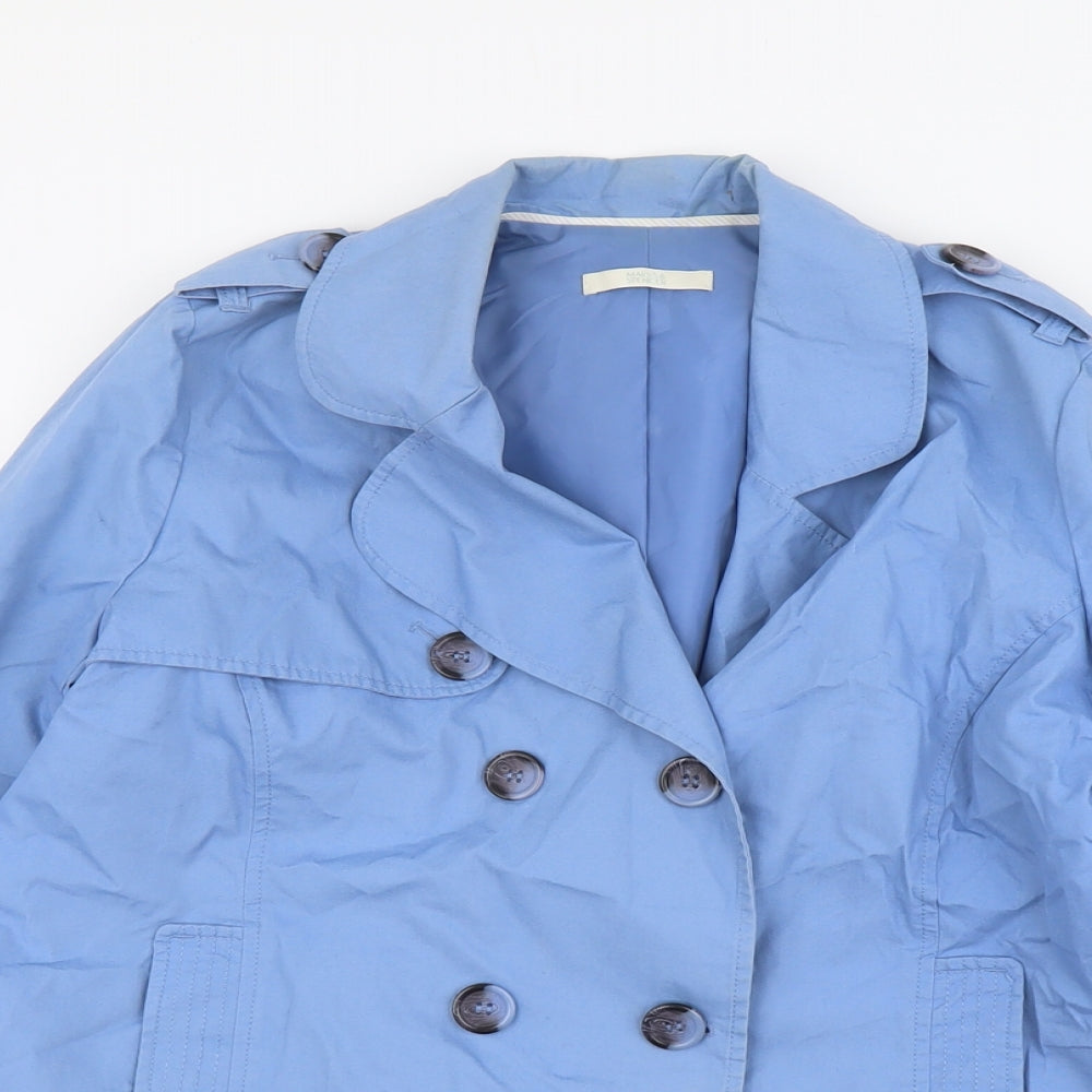 Marks and Spencer Womens Blue Jacket Size 16 Button
