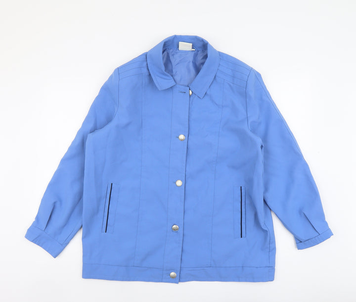 Analina Womens Blue Jacket Size 16 Button