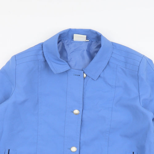 Analina Womens Blue Jacket Size 16 Button