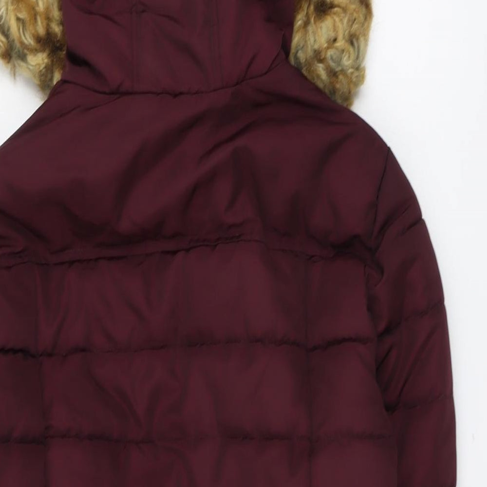 Papaya Womens Purple Puffer Jacket Jacket Size 10 Zip