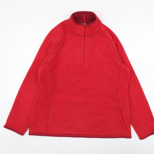Mountain Warehouse Womens Red Polyester Pullover Sweatshirt Size 16 Zip