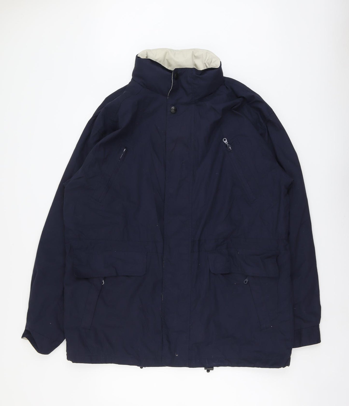Hawkshead Mens Blue Rain Coat Coat Size XL Zip