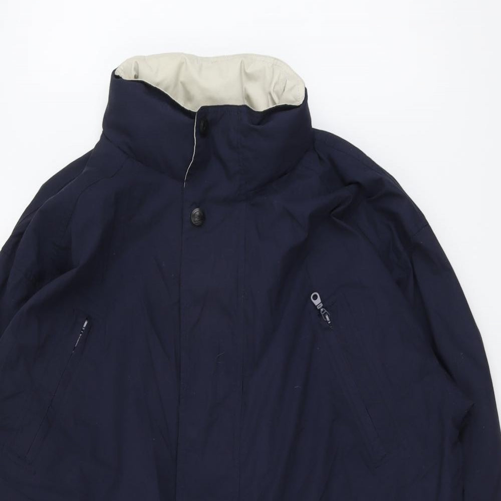 Hawkshead Mens Blue Rain Coat Coat Size XL Zip