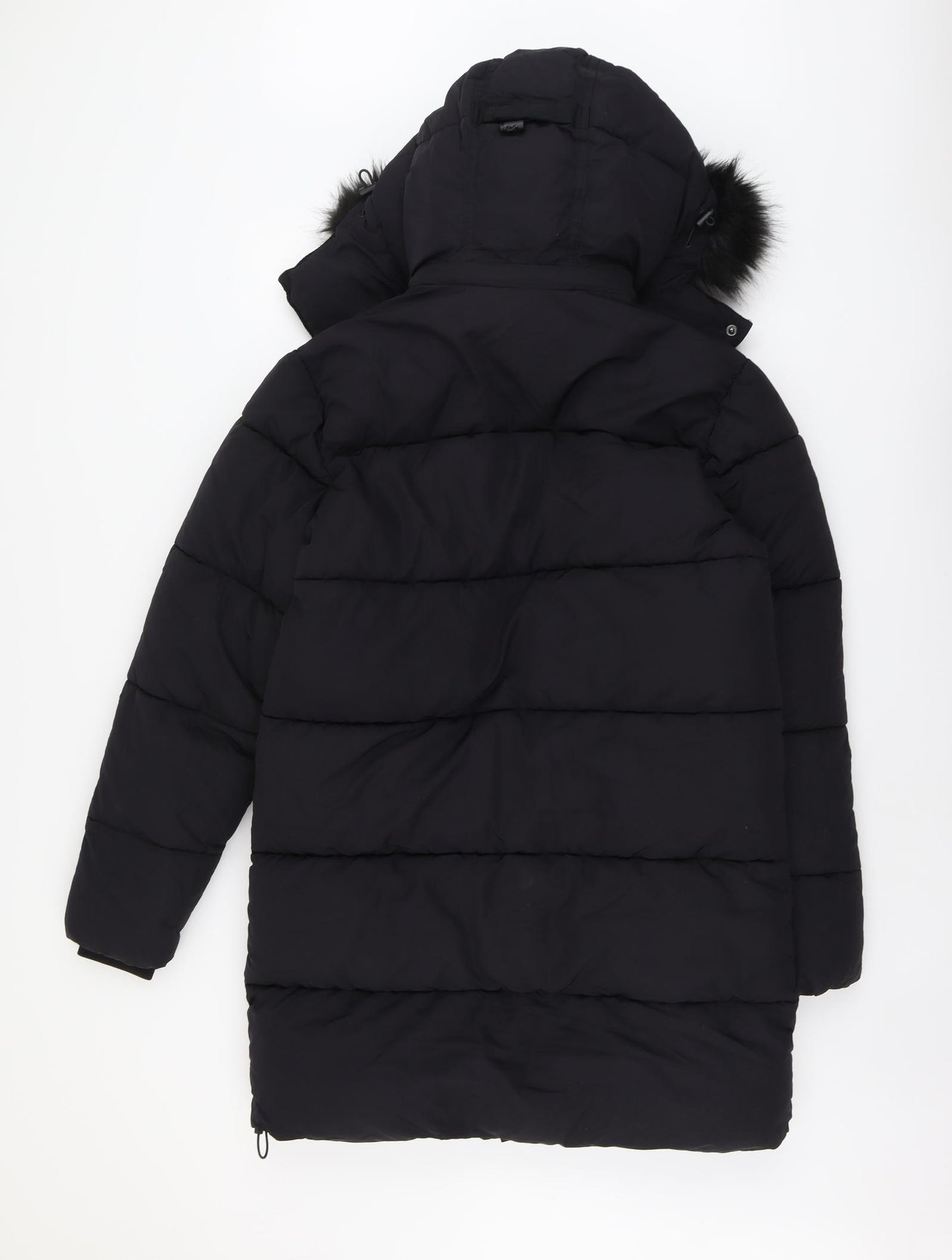 River Island Womens Black Puffer Jacket Coat Size XS Zip