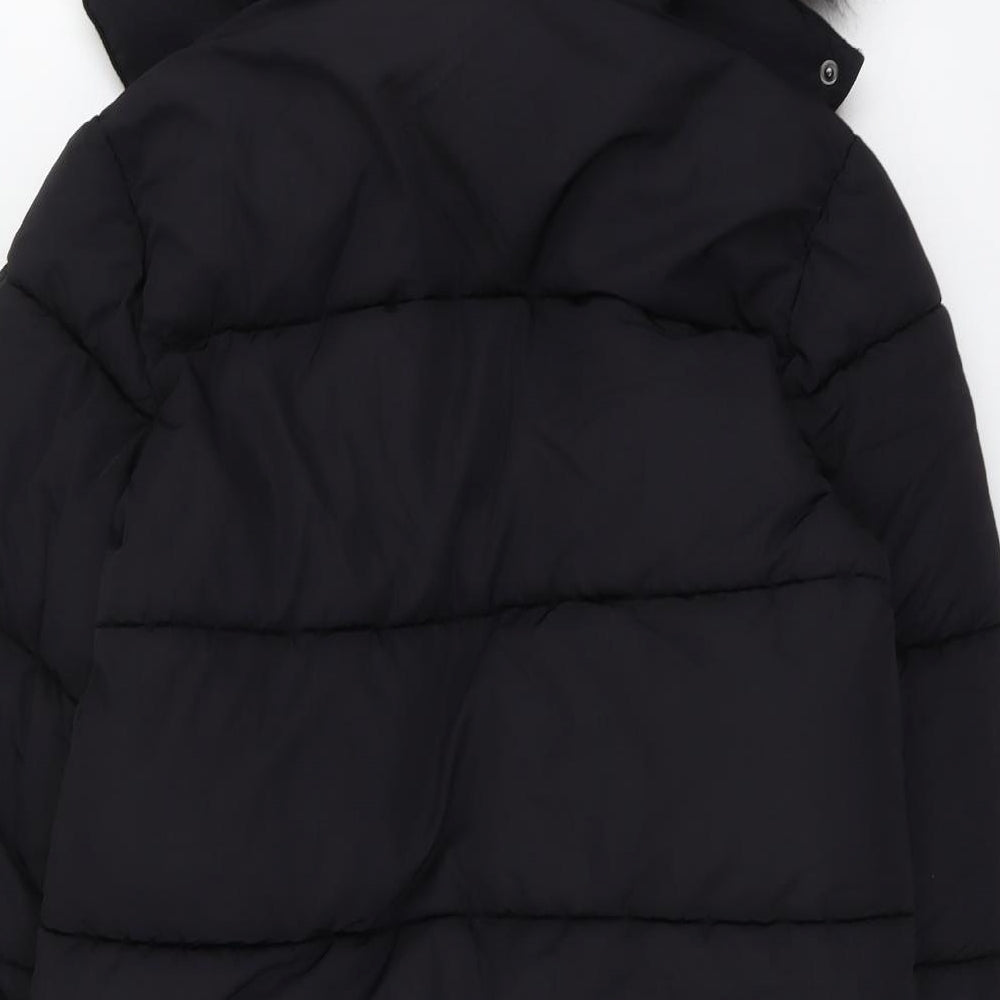 River Island Womens Black Puffer Jacket Coat Size XS Zip