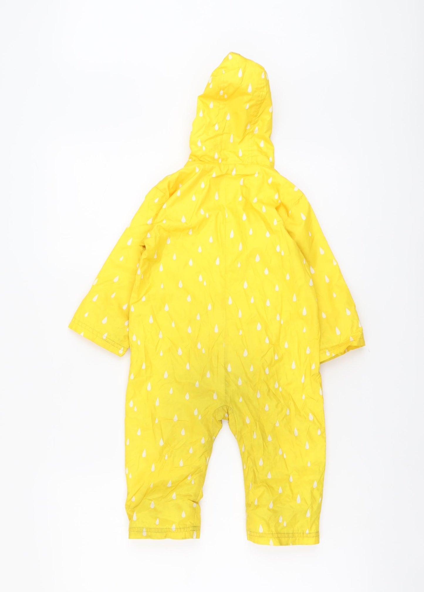 Marks and Spencer Baby Yellow Geometric Basic Coat Snowsuit Size 12-18 Months Zip