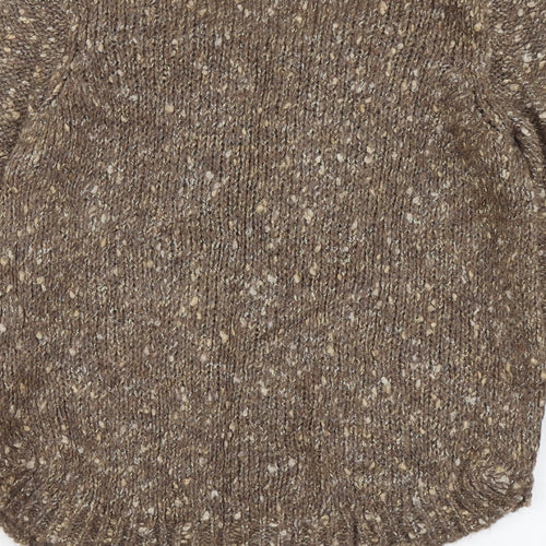 Marks and Spencer Womens Brown Round Neck Acrylic Pullover Jumper Size 8
