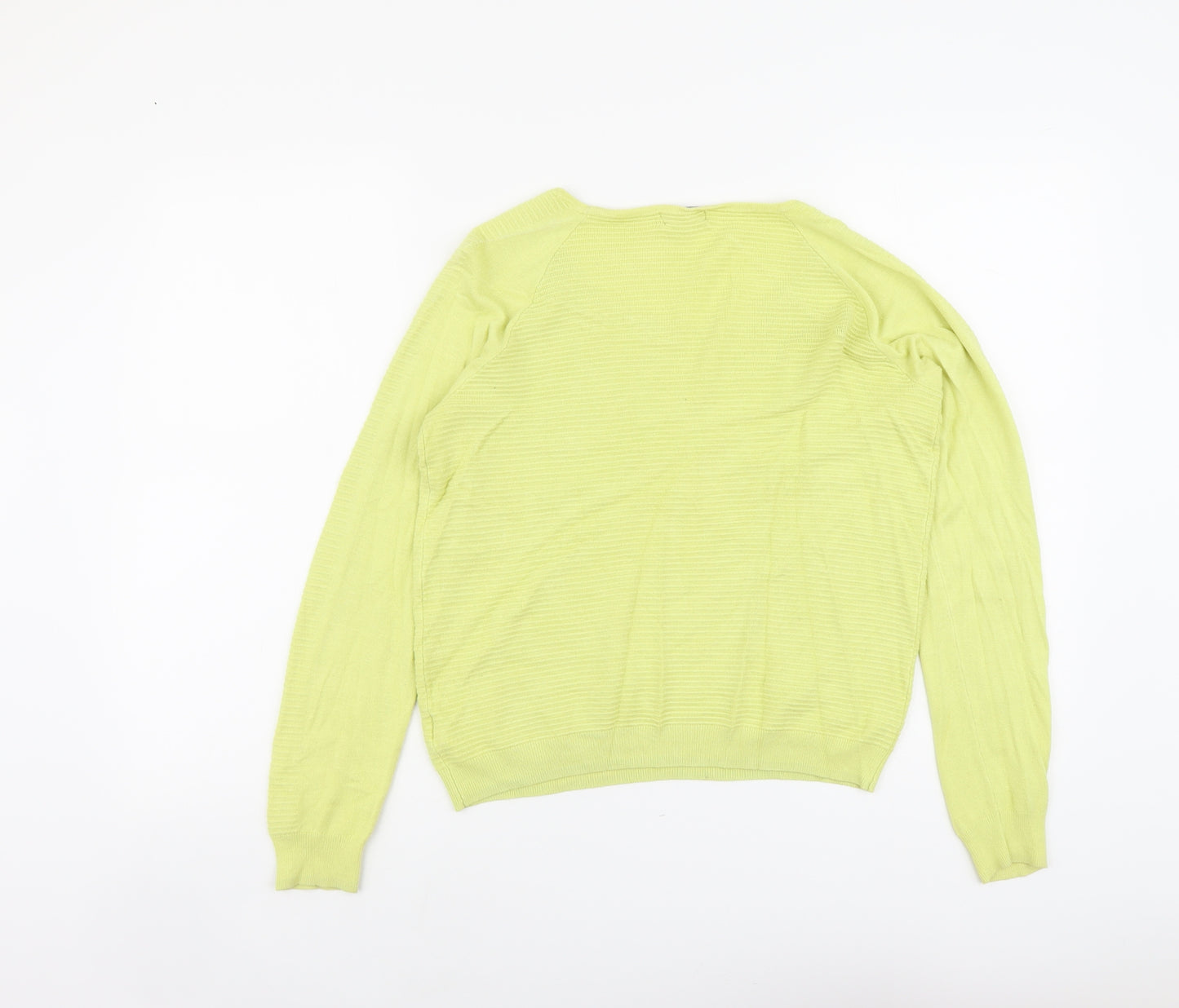F&F Womens Green Round Neck Viscose Pullover Jumper Size 12