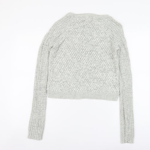 Select Womens Grey Round Neck Acrylic Pullover Jumper Size 10