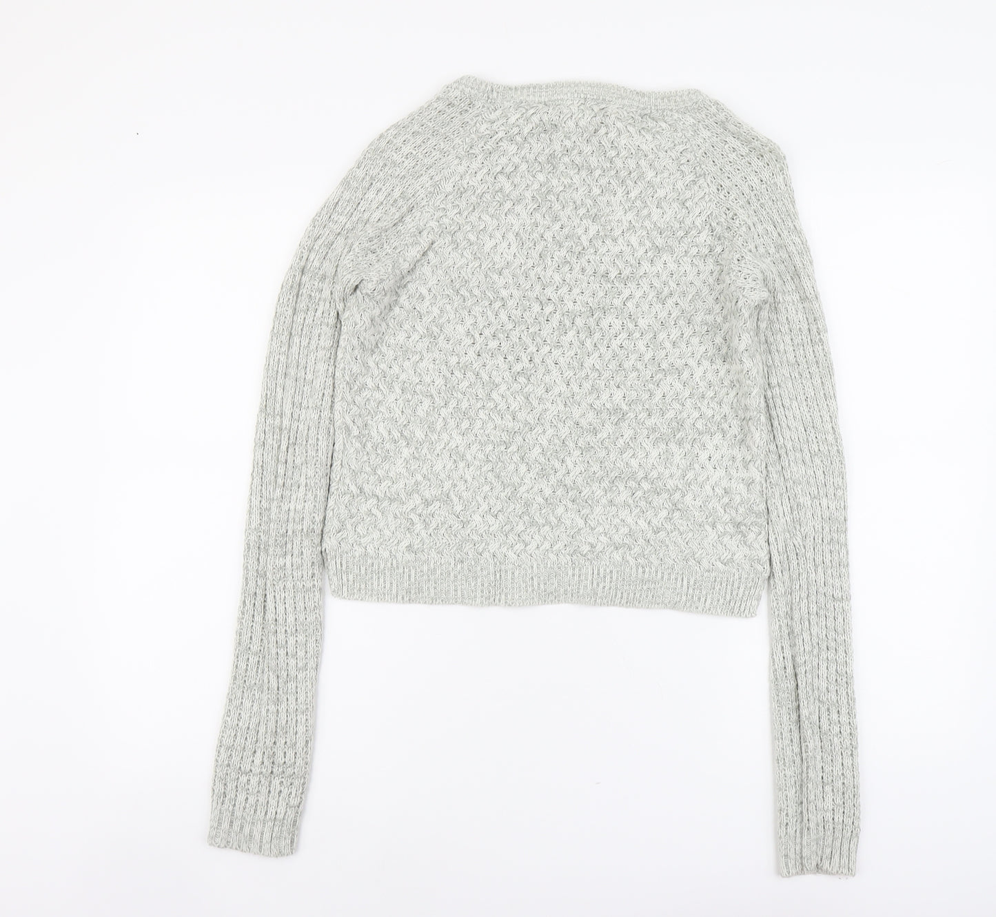 Select Womens Grey Round Neck Acrylic Pullover Jumper Size 10