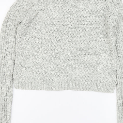 Select Womens Grey Round Neck Acrylic Pullover Jumper Size 10