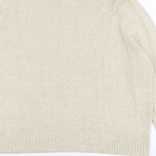 H&M Womens Beige Round Neck Acrylic Pullover Jumper Size L
