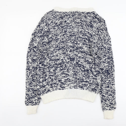 TU Womens Blue Scoop Neck Cotton Pullover Jumper Size 8