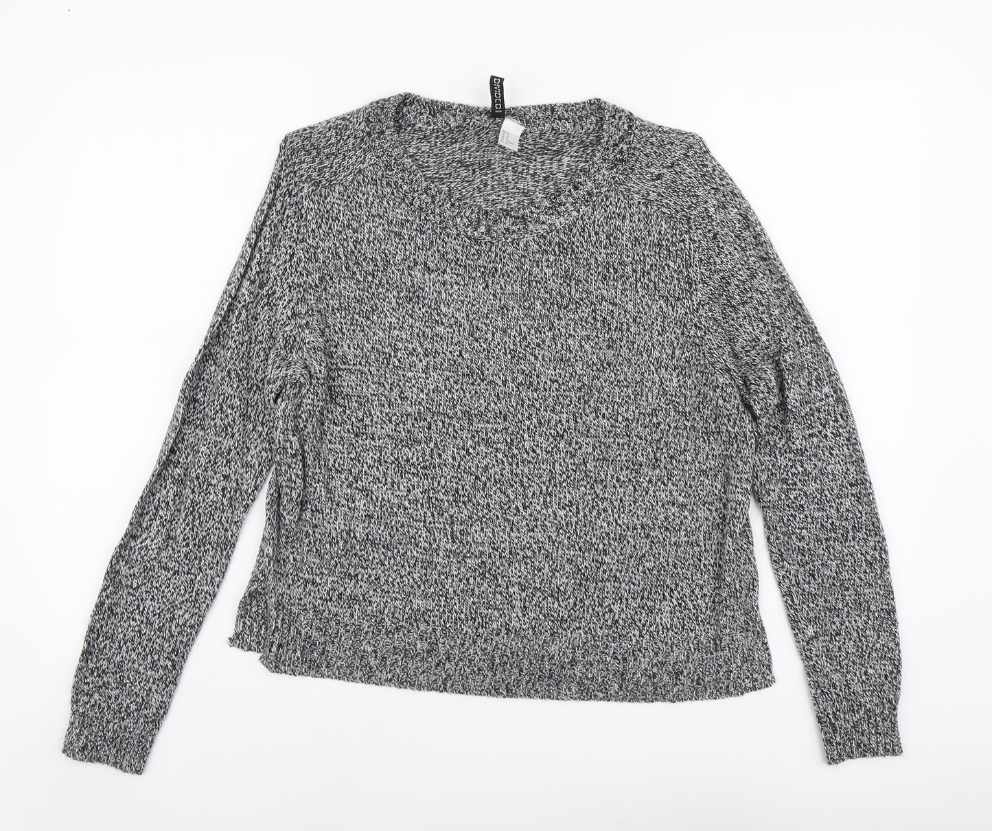 H&M Womens Grey Scoop Neck Acrylic Pullover Jumper Size M