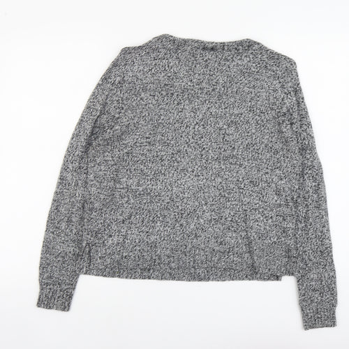 H&M Womens Grey Scoop Neck Acrylic Pullover Jumper Size M