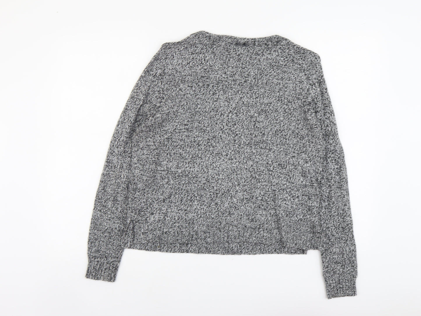 H&M Womens Grey Scoop Neck Acrylic Pullover Jumper Size M
