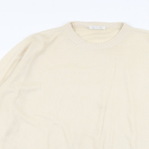Berkertex Womens Beige Round Neck Acrylic Pullover Jumper Size 14