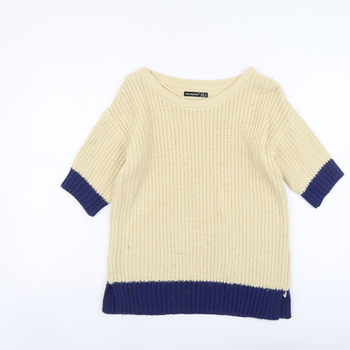 Atmosphere Womens Beige Scoop Neck Acrylic Pullover Jumper Size 6
