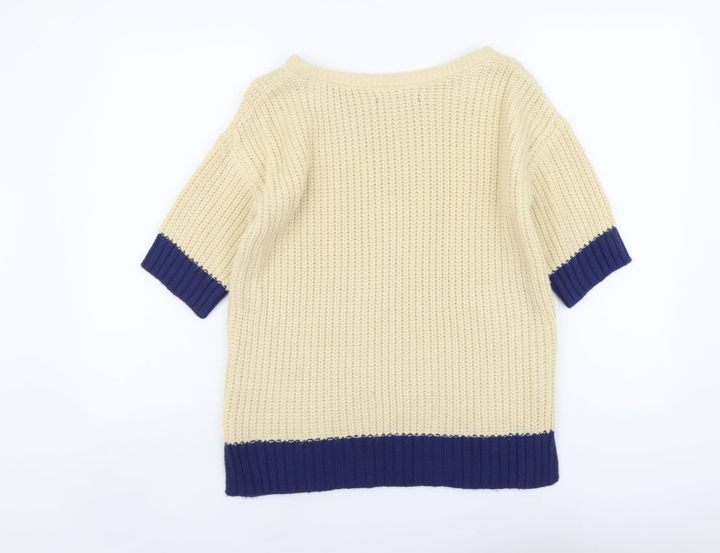 Atmosphere Womens Beige Scoop Neck Acrylic Pullover Jumper Size 6