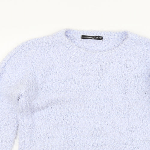 Atmosphere Womens Blue Round Neck Acrylic Pullover Jumper Size 8