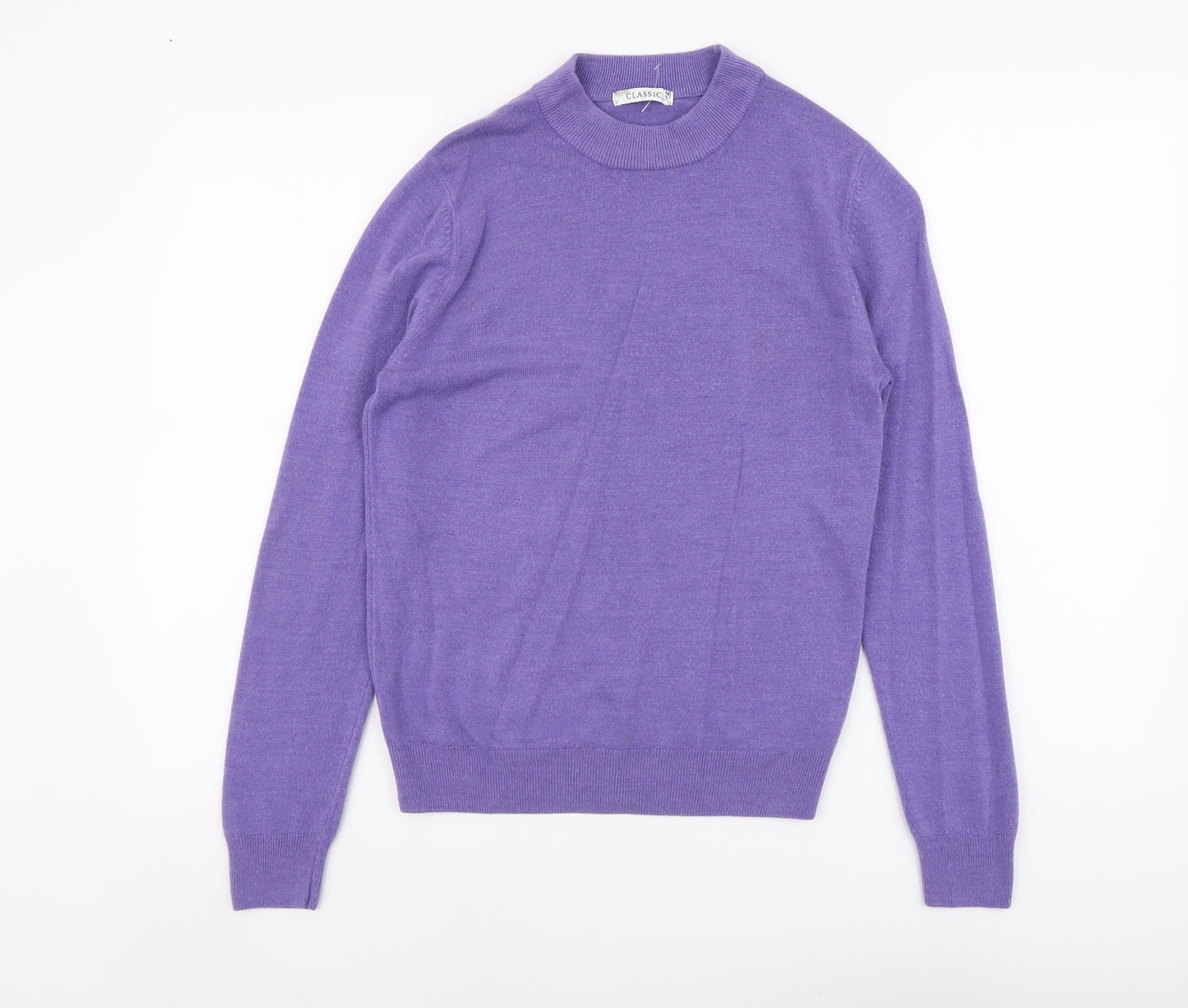 Marks and Spencer Womens Purple Round Neck Acrylic Pullover Jumper Size 10