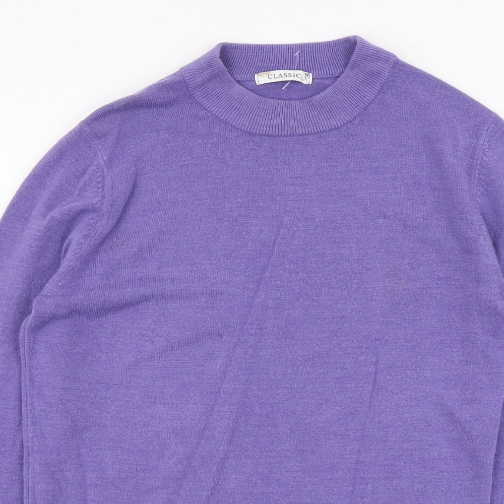Marks and Spencer Womens Purple Round Neck Acrylic Pullover Jumper Size 10
