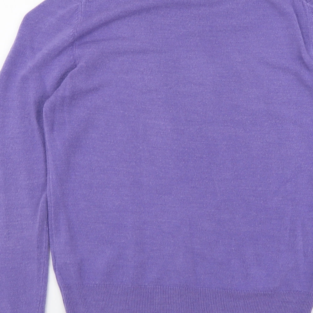 Marks and Spencer Womens Purple Round Neck Acrylic Pullover Jumper Size 10