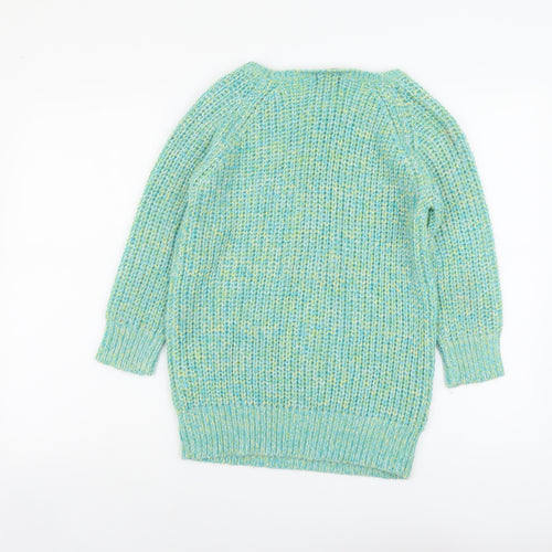 F&F Womens Green Scoop Neck Acrylic Pullover Jumper Size 6