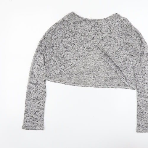 H&M Womens Grey Scoop Neck Viscose Pullover Jumper Size S