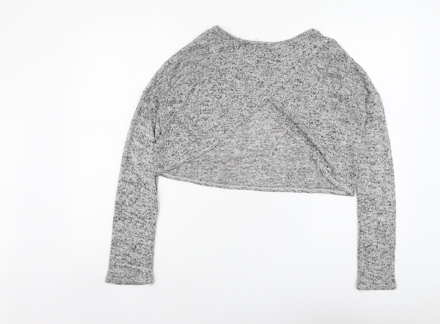 H&M Womens Grey Scoop Neck Viscose Pullover Jumper Size S