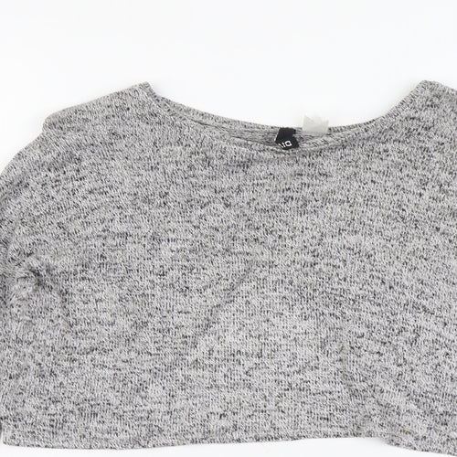 H&M Womens Grey Scoop Neck Viscose Pullover Jumper Size S