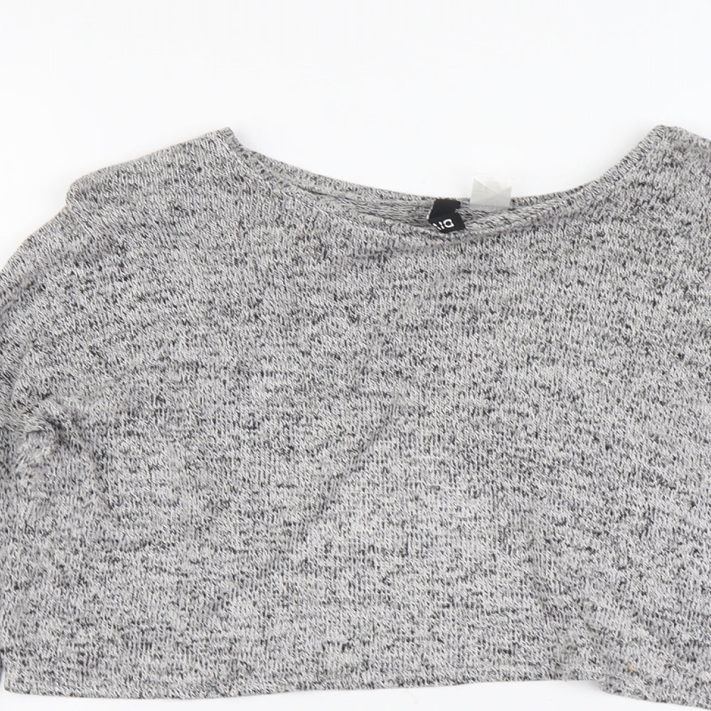 H&M Womens Grey Scoop Neck Viscose Pullover Jumper Size S
