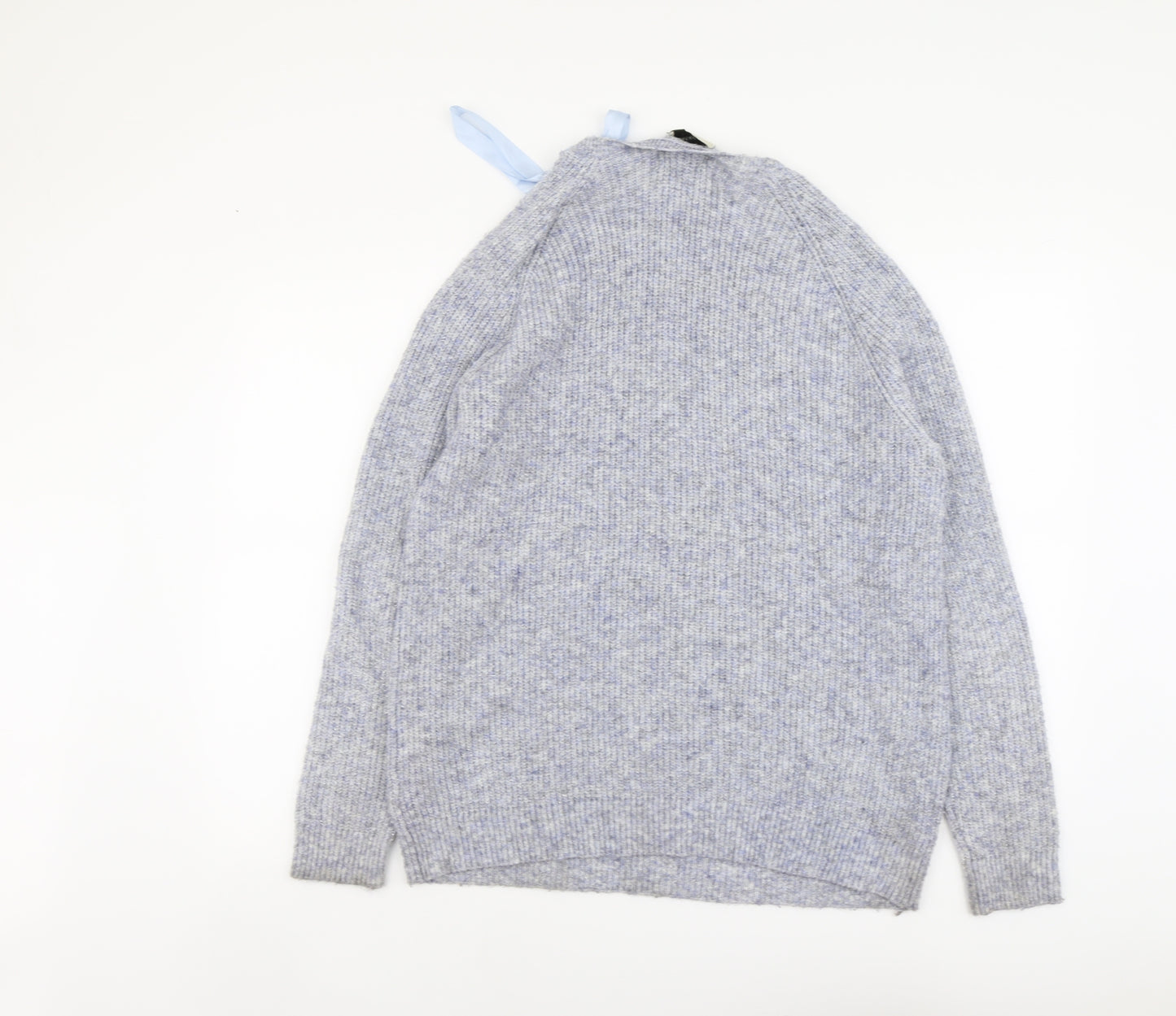 Papaya Womens Blue Round Neck Acrylic Pullover Jumper Size L