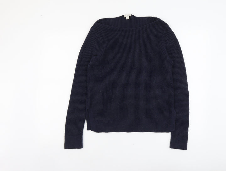 Gap Womens Blue Boat Neck Nylon Pullover Jumper Size S