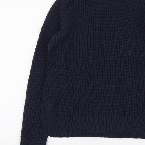 Gap Womens Blue Boat Neck Nylon Pullover Jumper Size S