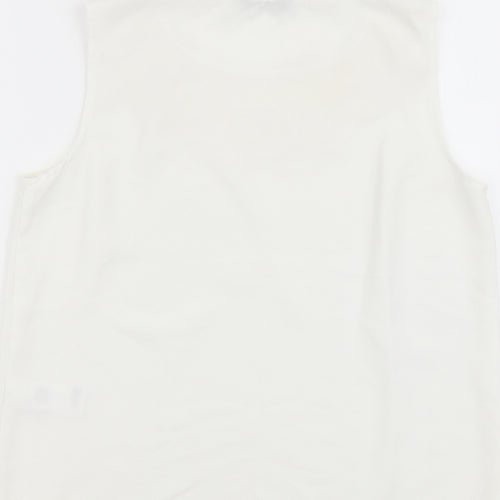 F&F Womens White Polyester Basic Tank Size 8 Scoop Neck